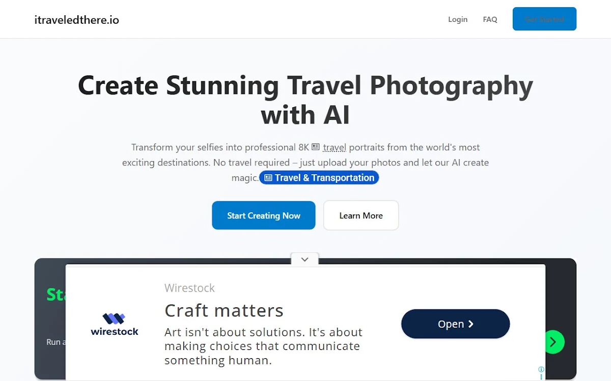 Captura de AI Travel Selfies