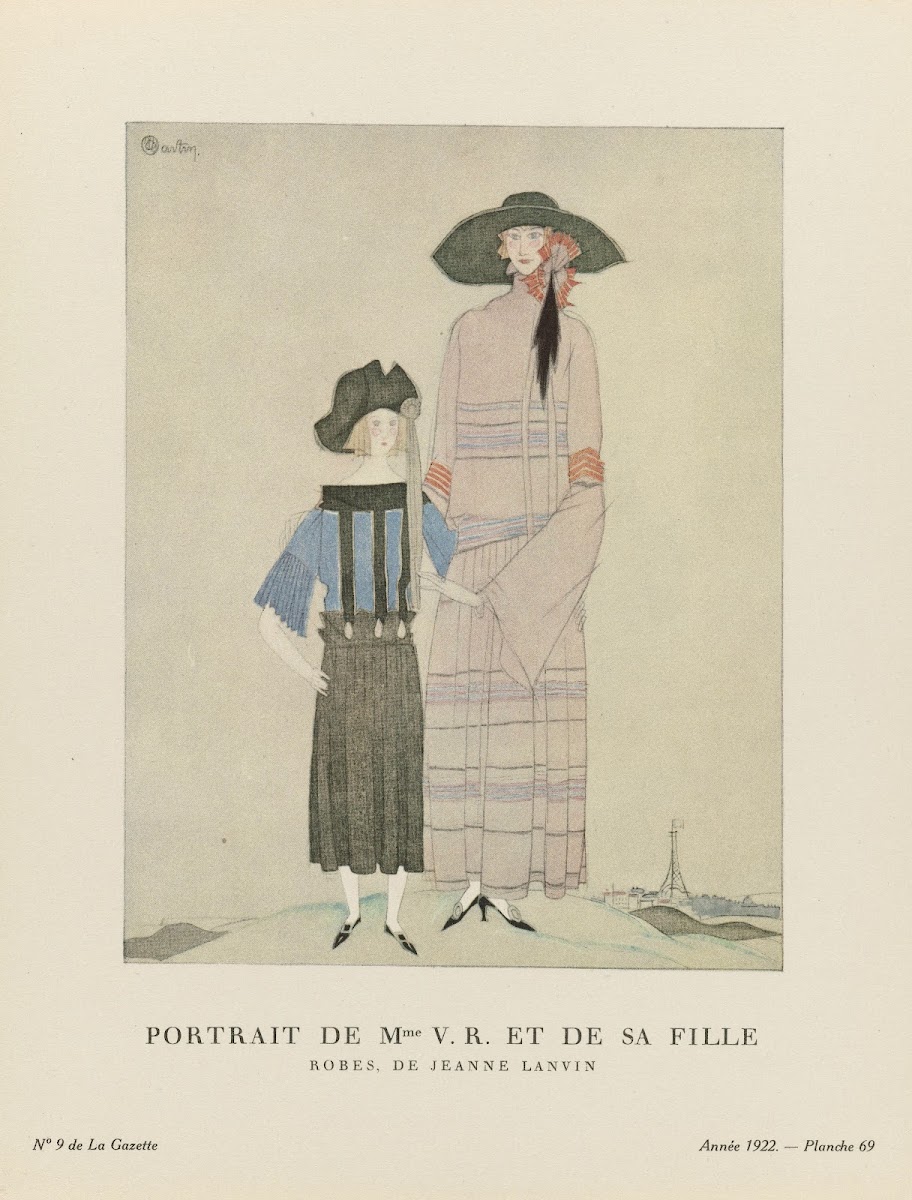 Portrait de Mme VR et de sa fille Robes de Jeanne Lanvin 1922