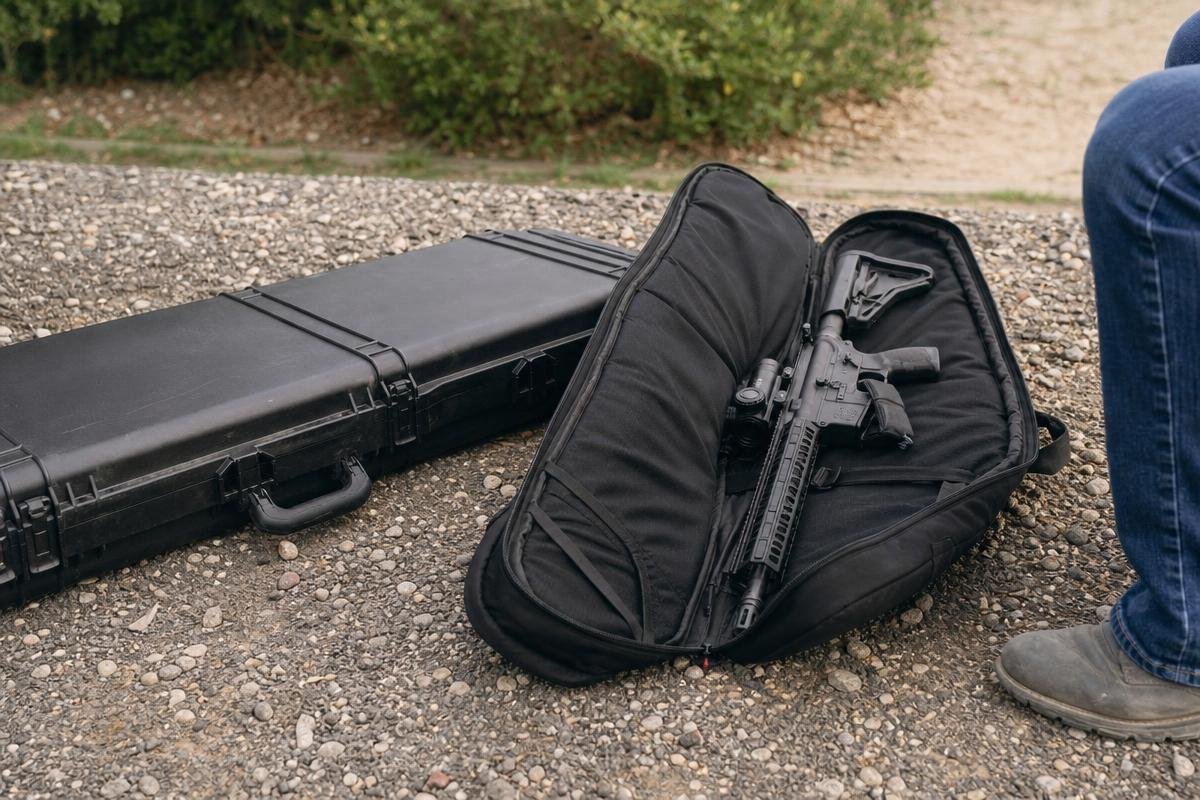 hard gun case and soft case comparison for firearm transport