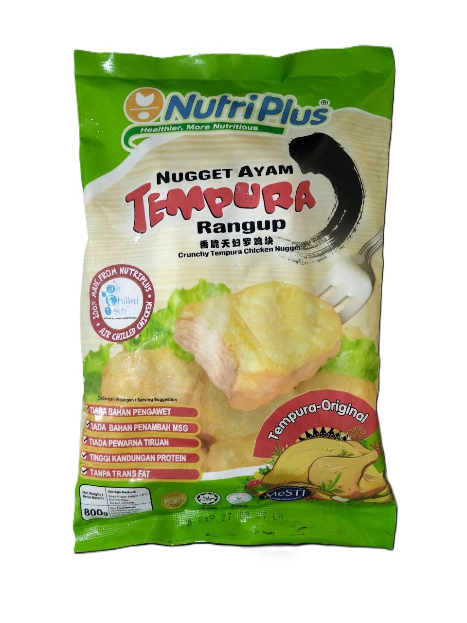 Nutriplus Chicken Nugget Tempura Crunchy Ori 800G