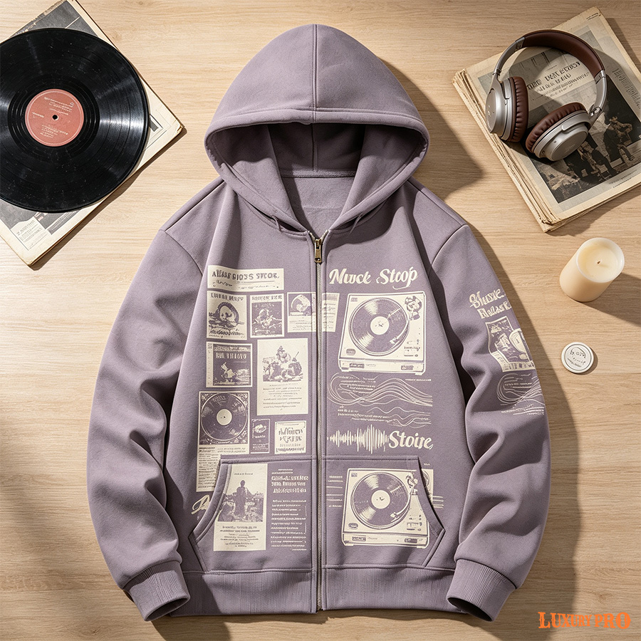2D Thick Fleece Zip-Up Sweatshirt