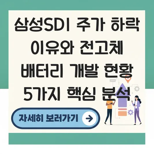 삼성SDI 주가 하락 이유와 전고체 배터리 개발 현황 대표 이미지