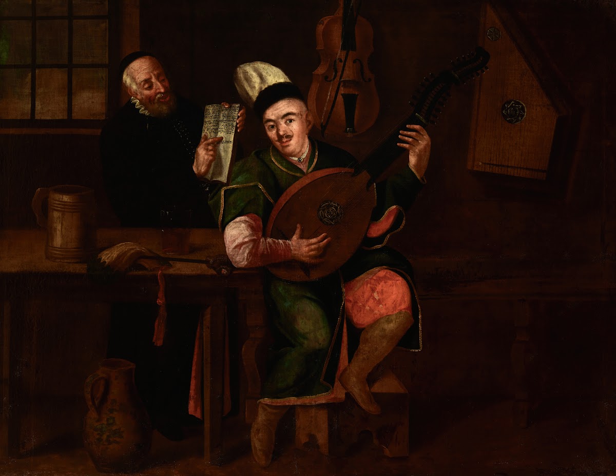 Bandura Player with a Jew 1800