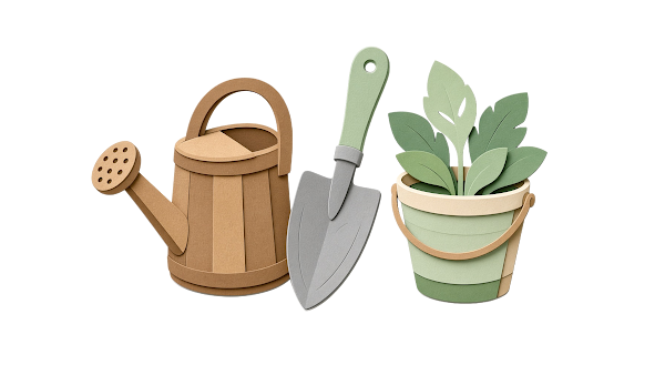 Watering can and trowel — Origin Bible Week 2 Garden of Eden free image