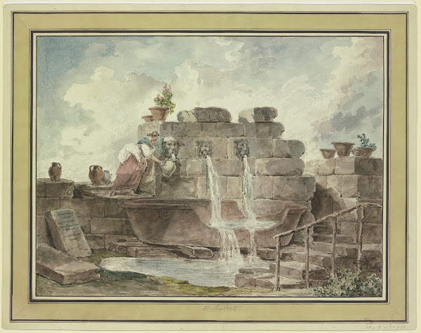 A Roman Fountain with a Woman Collecting Water 1792