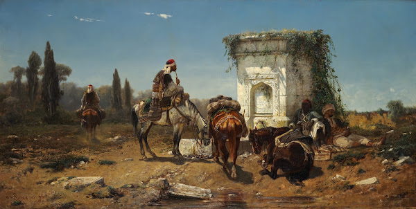 Arabs Resting by a Marble Fountain 1856