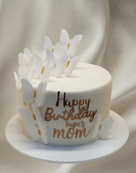 All White Butterfly Themed Cake CB-NC758