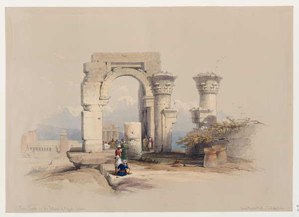 Ruins Temple on the Island of Biggeh Bîga Bîjah Nubia 1846 1849