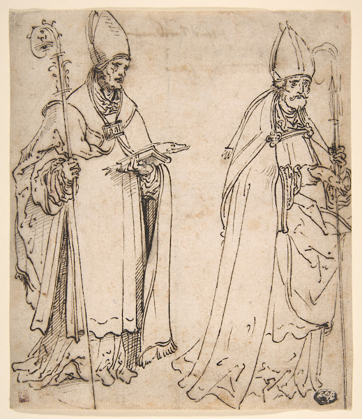 Two studies for Saint Ulrich of Augsburg ca 15058
