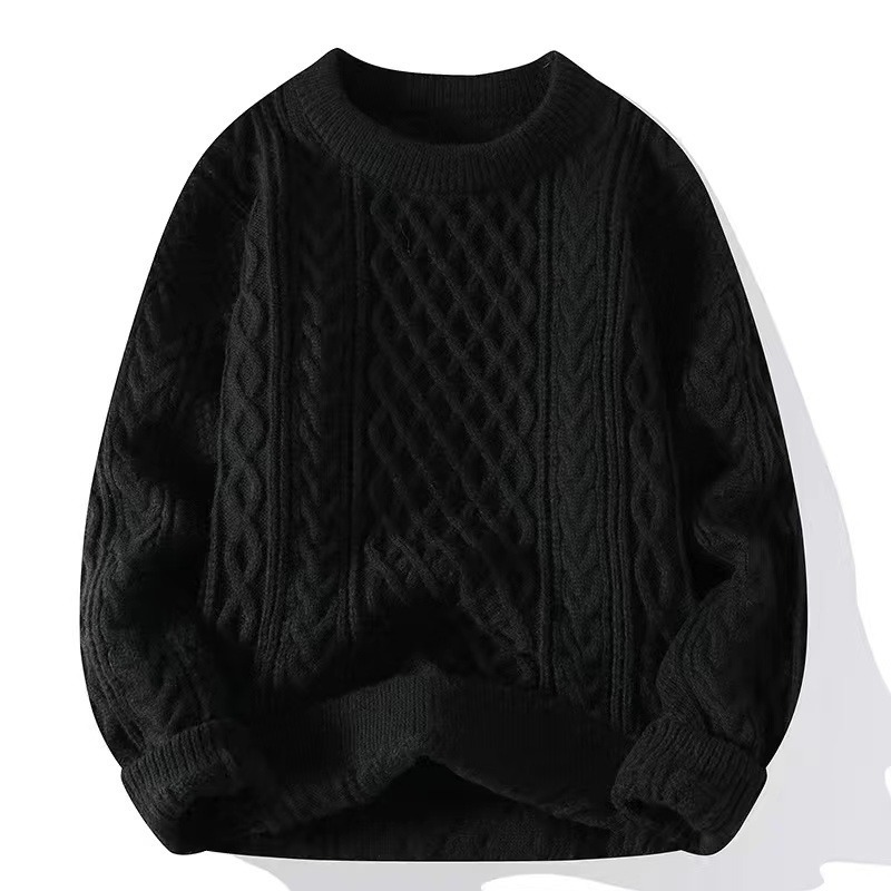 Chunky knit sweater with cable pattern for men