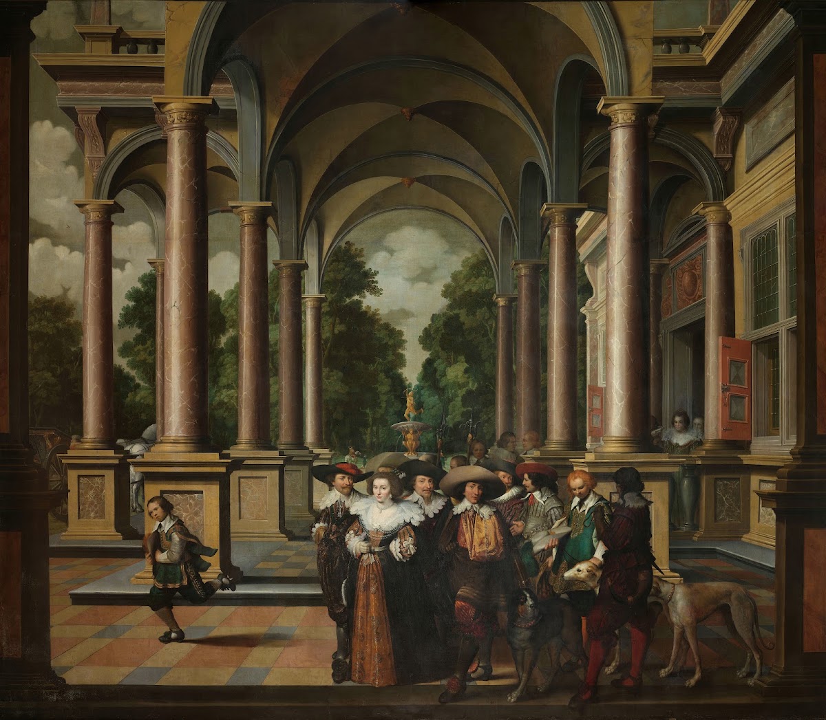 Gallery of a Palace with Ornamental Architecture and Columns 1630   1632