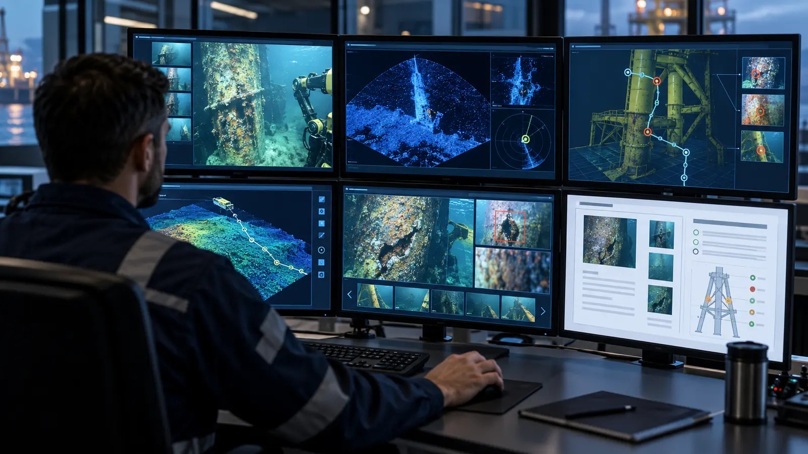 Flusso di restituzione dei dati da un&rsquo;ispezione robotica subacquea