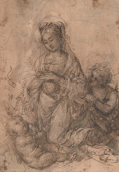 Virgin Adoring the Christ Child with Saint John the Baptist ca 15001515