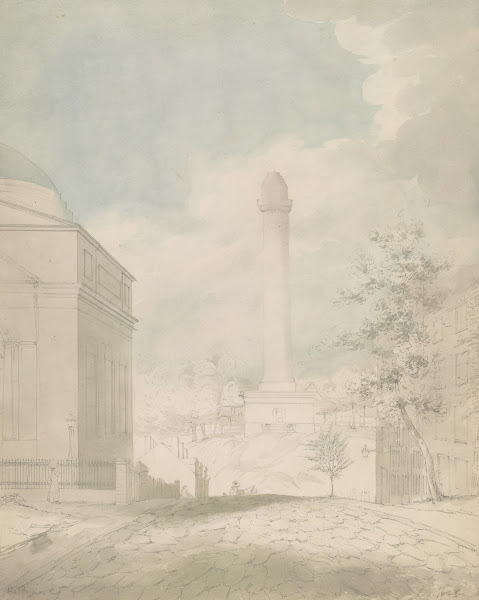 Washington Monument looking north on Washington Place in Baltimore Maryland 1828