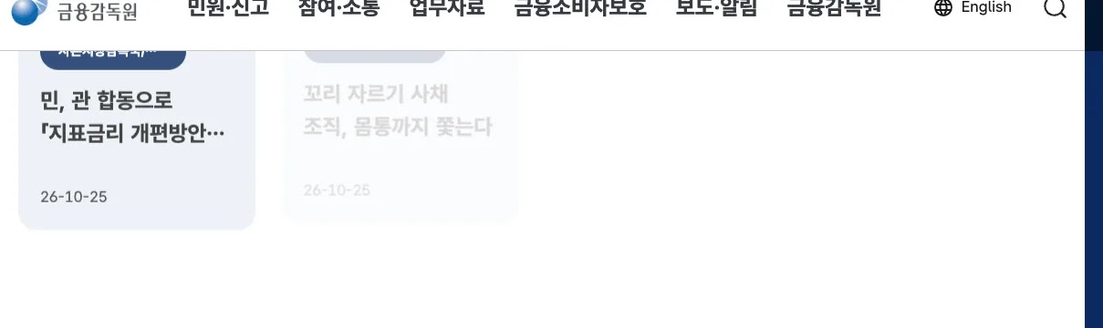 금융감독원 누리집의 연체 채무 소멸시효 확인 방법 채권자 조회 안내 화면