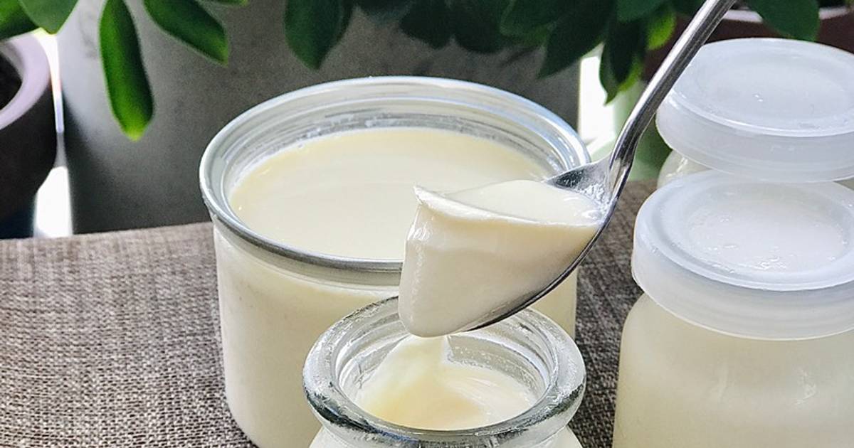 Sữa chua đặc và béo, ủ bằng nồi cơm điện không cần nước, không cắm điện
