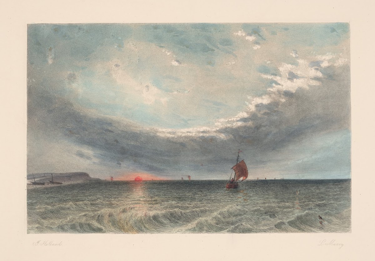 Seascape at sunset James Holland 1850