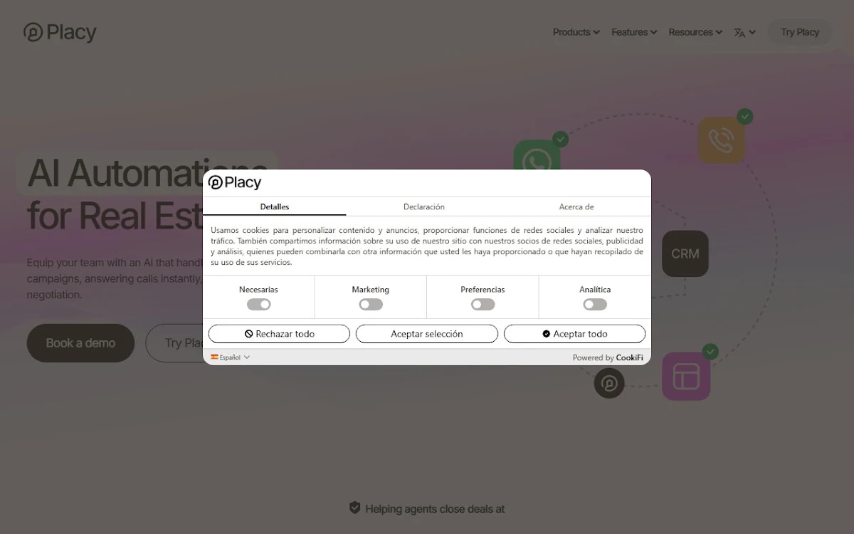 Captura de Placy AI