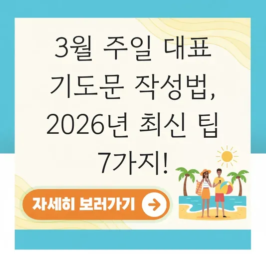 3월 주일 대표 기도문 작성법