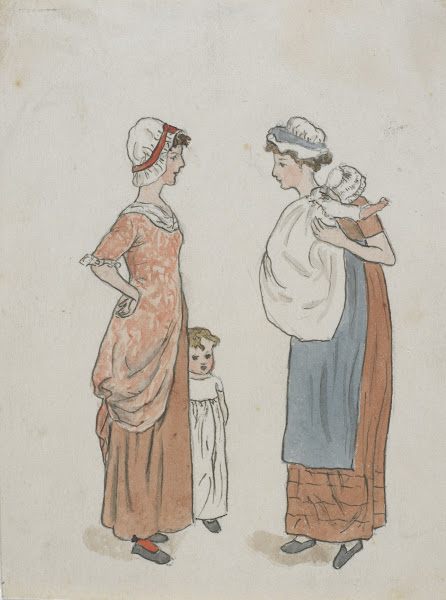 Nursemaids with children