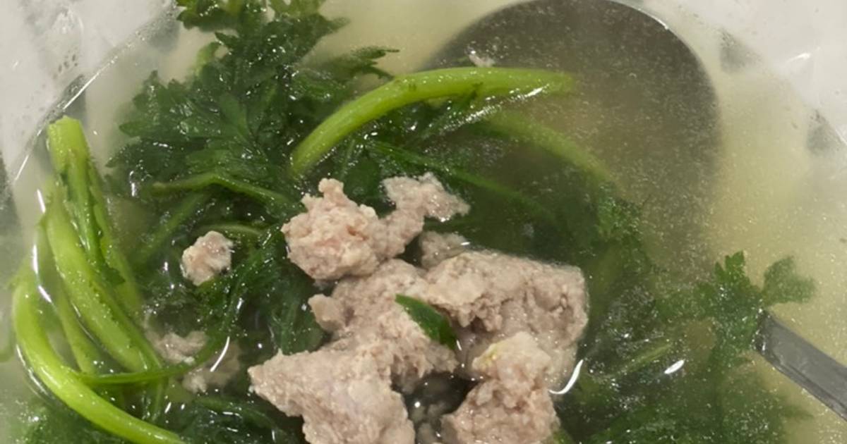 Canh rau tần ô thịt nạc