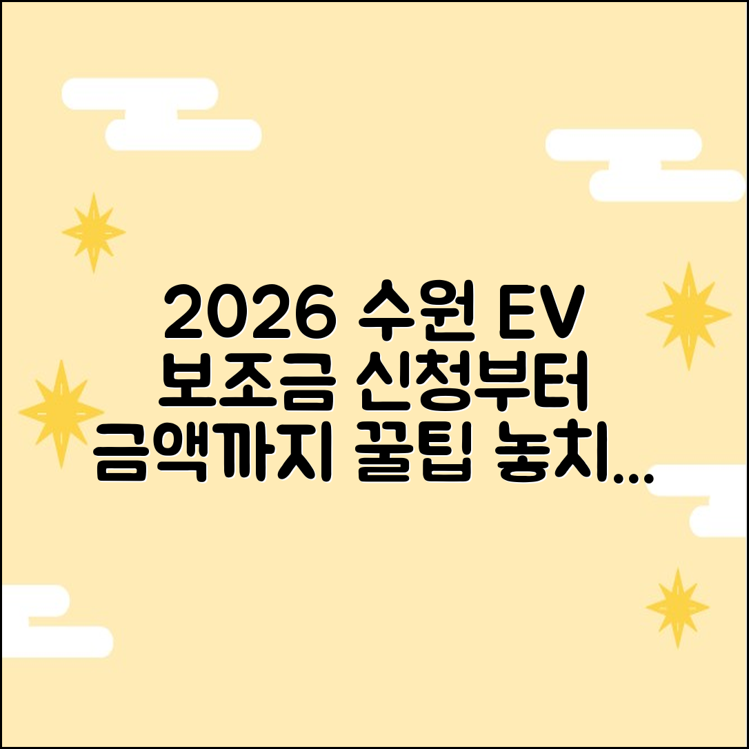2026 수원 전기차 보조금: 신청부터 금액까지 꿀팁 3가지