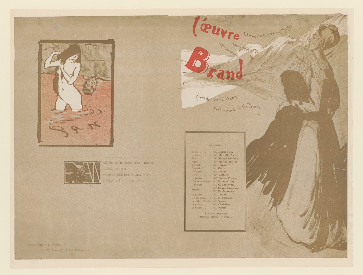 Programme de lŒuvre pour Brand dIbsen 1894 1895