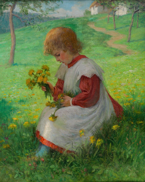 Mädchen mit Löwenzahn