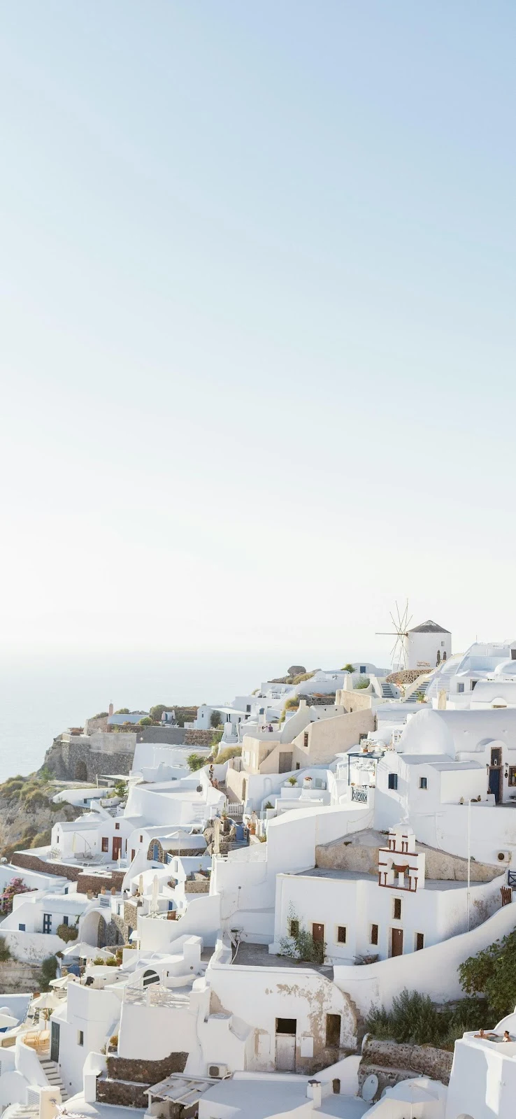 White Houses Of Santorini Greece - Travel Photography 4K iPhone Wallpaper (2755x5969)