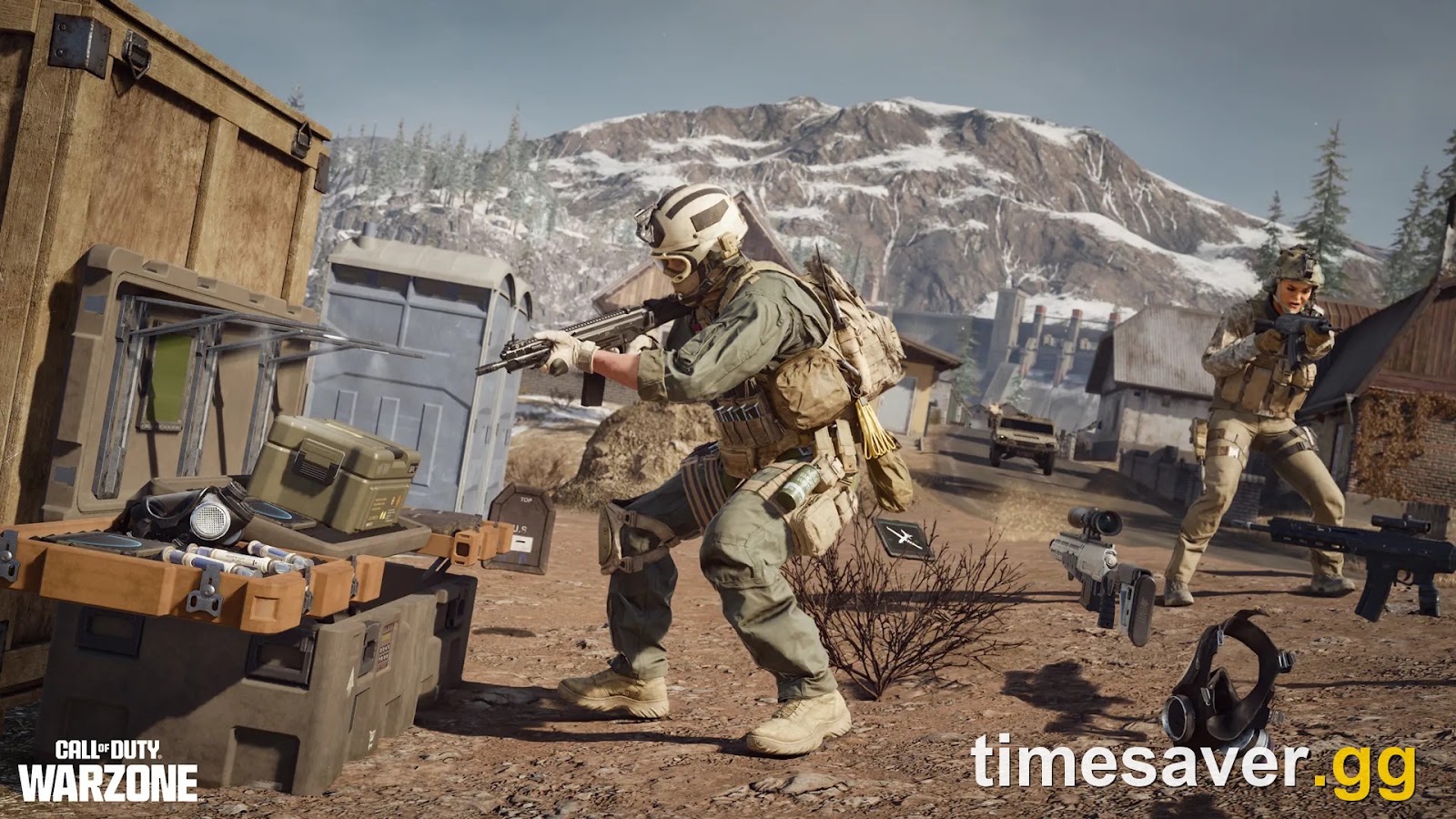 Warzone squad gearing up beside loot on Verdansk while pushing for wins