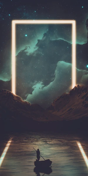 White And Black Mountains Under Blue Sky With Stars Full HD iPhone Wallpaper Background