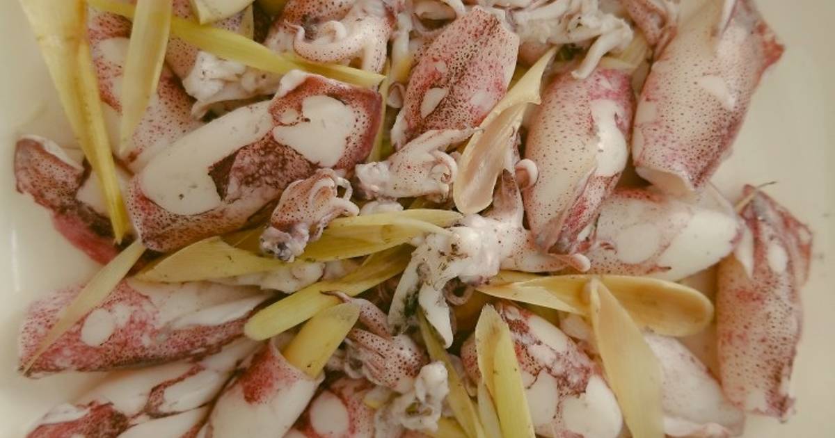 Mực cơm luộc sả, gừng 🐙