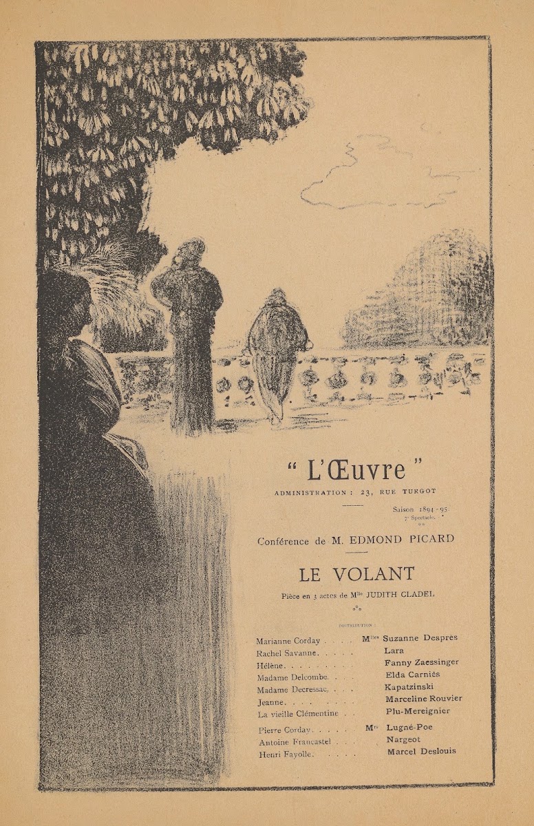 Programme de loeuvre Le Volant 1894 1895