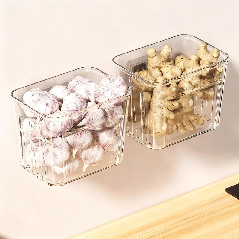 Storage box for garlic, ginger, and onions