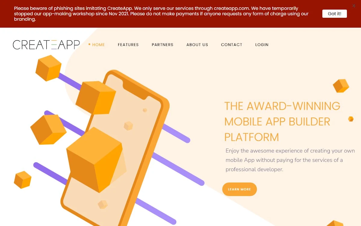 Captura de CreateApp