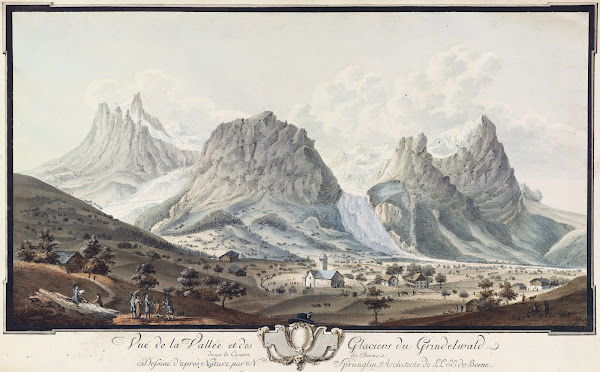Vuë de la Vallée et des Glaciers du Grindelwald dans le Canton de Berne