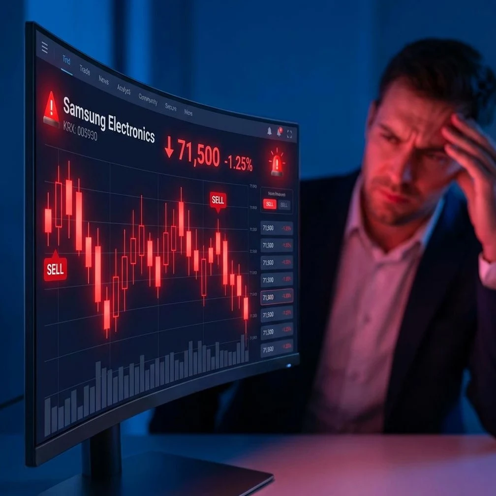 [속보] 삼성전자 -0.22% 하락, “이 지표”가 가리키는 단기 리스크! 지금 ‘쓸어 담을’ 때인가?
