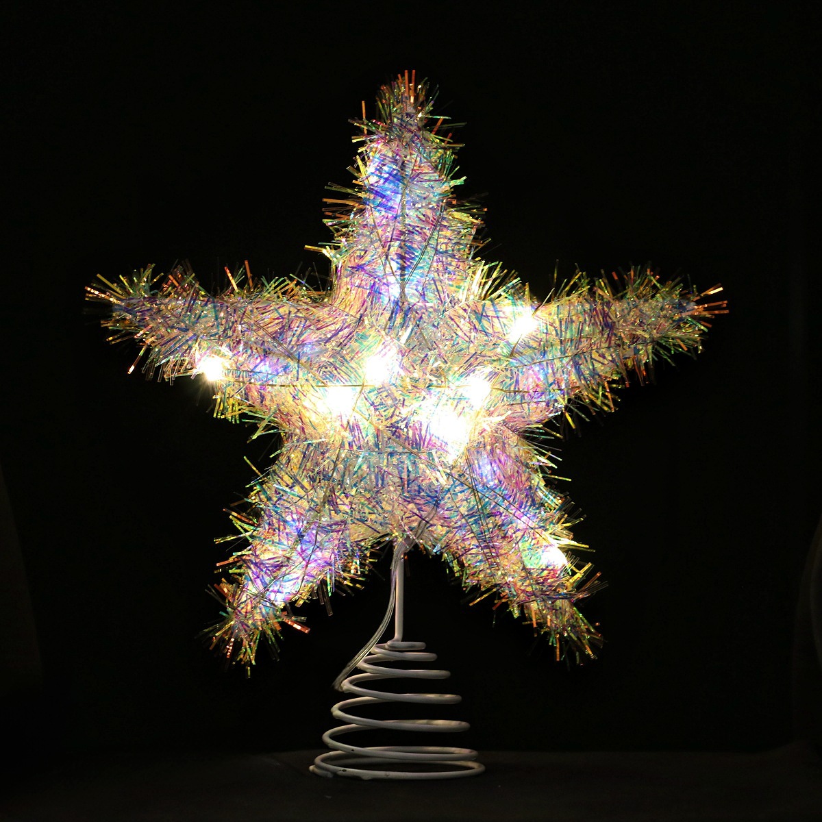 Weihnachtsbaum-Spitze Stern aus Eisen mit LED-Beleuchtung