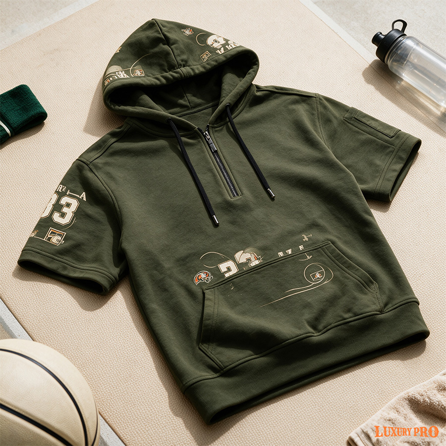2D Short Sleeve Half-Zip Sweatshirt