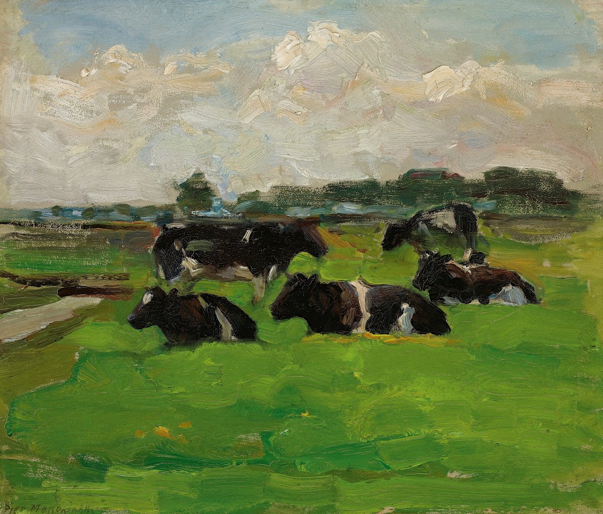 Landscape With Group Of Five Cows circa 1901 02