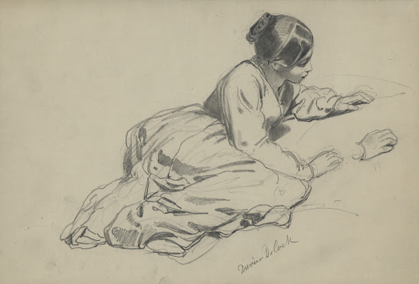Young woman lying down 19th century