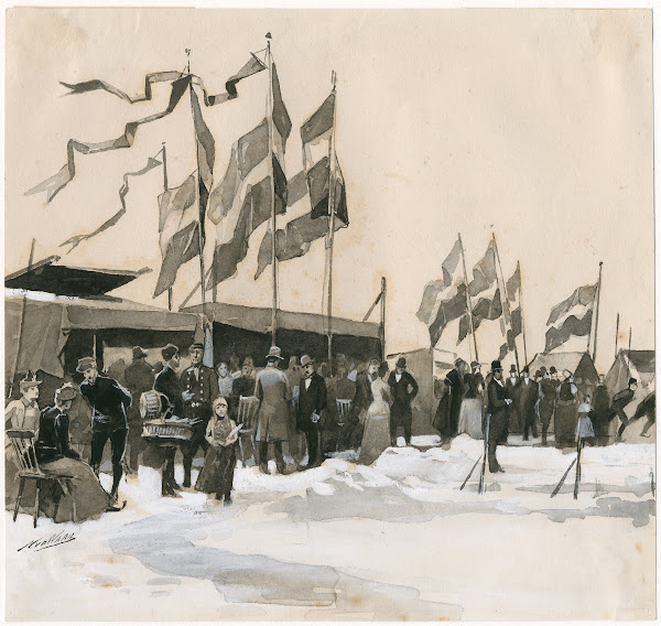 Ijstentjes op de Gouwzee bij Monnikendam 1890