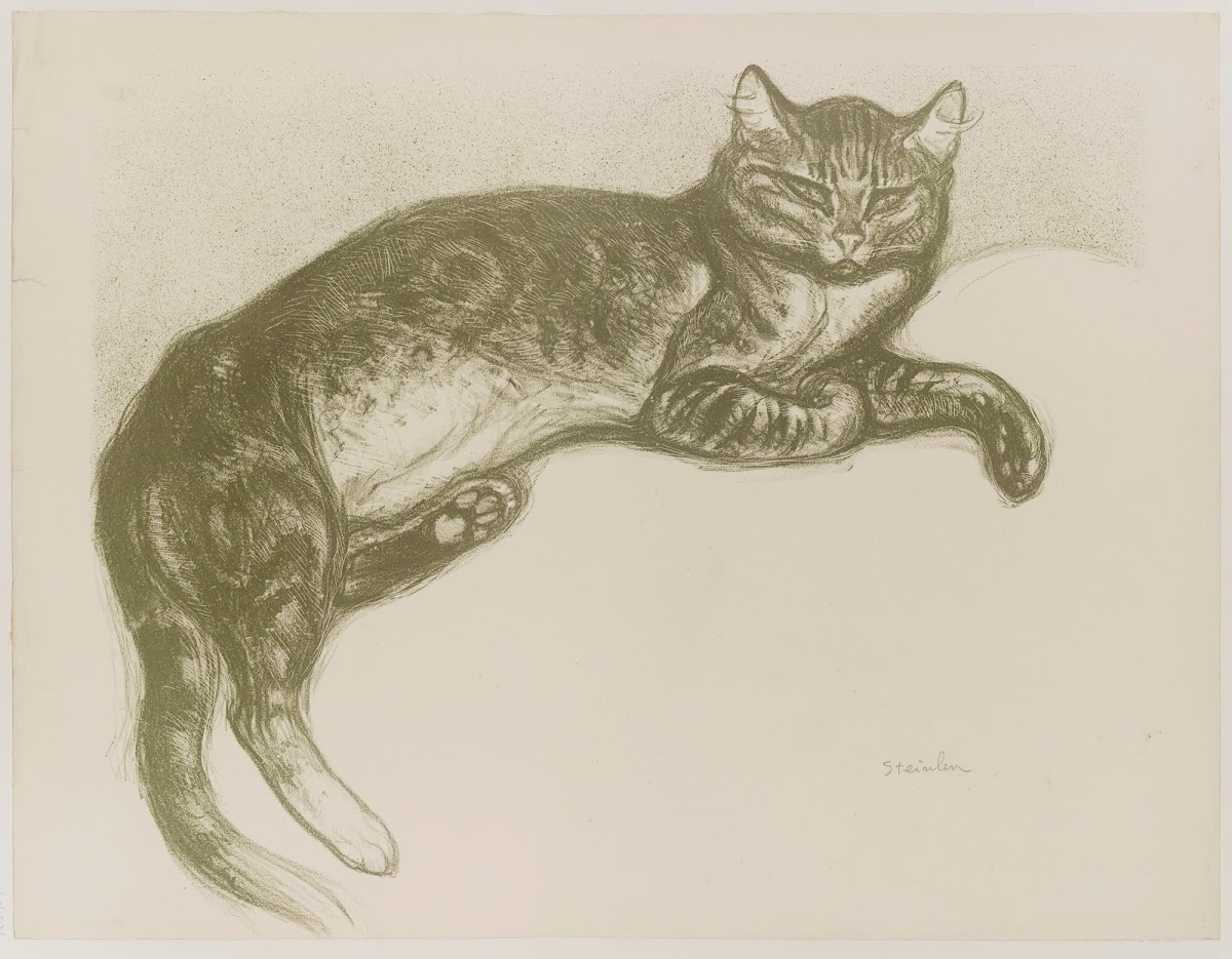 Lhiver chat sur un coussin 1909