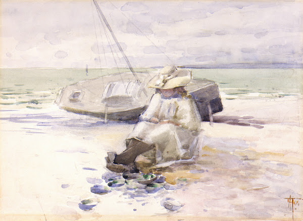 Girl on the beach 1900