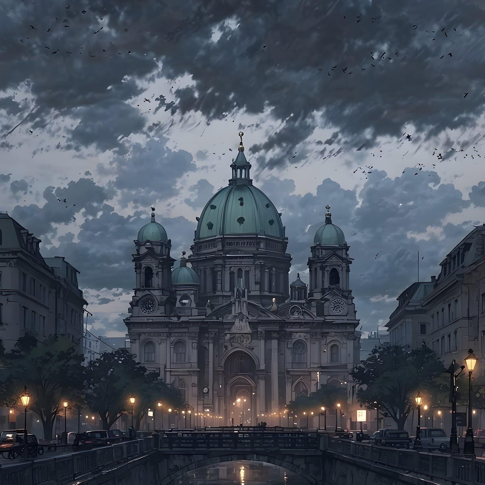 Download The Berlin Cathedral At Dusk 2K iPhone