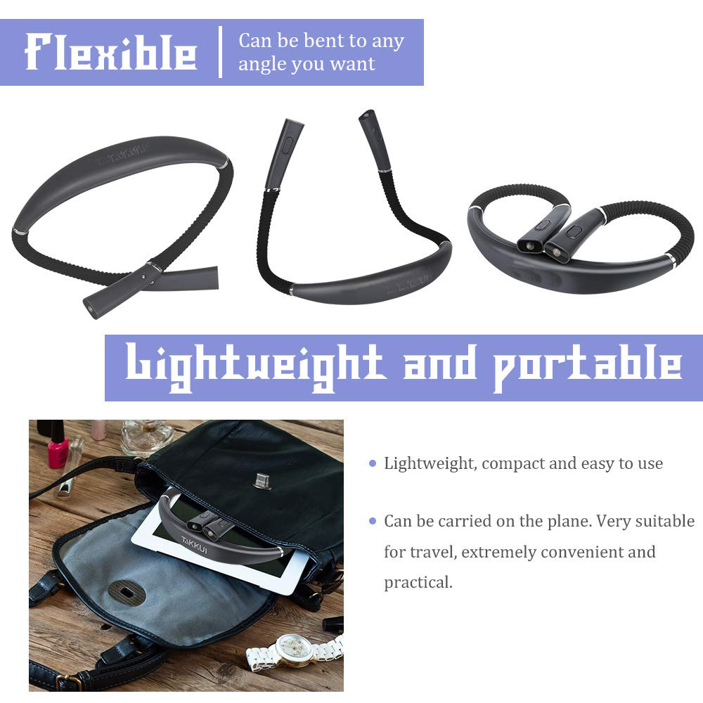 Foldable LED Neck Light with Two Heads