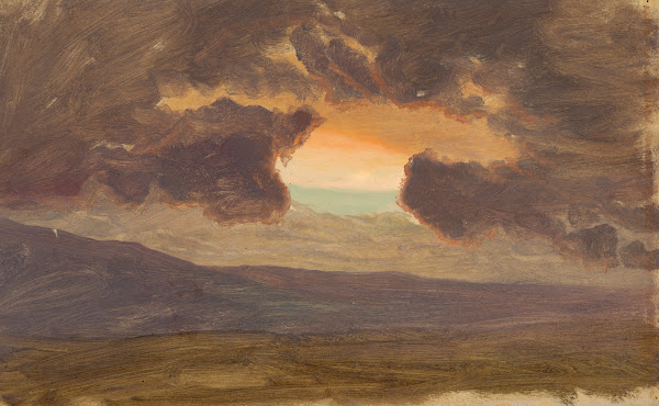 Sunset over bare hills 187080