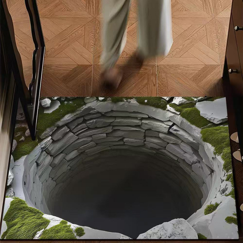 Diatomaceous earth bath mat with 3D pattern