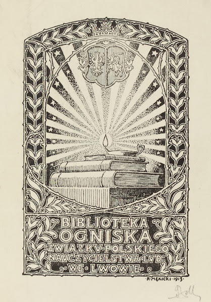 Bookplate of the IIbrary of the PoIIsh Teachers Association in Lviv 1913