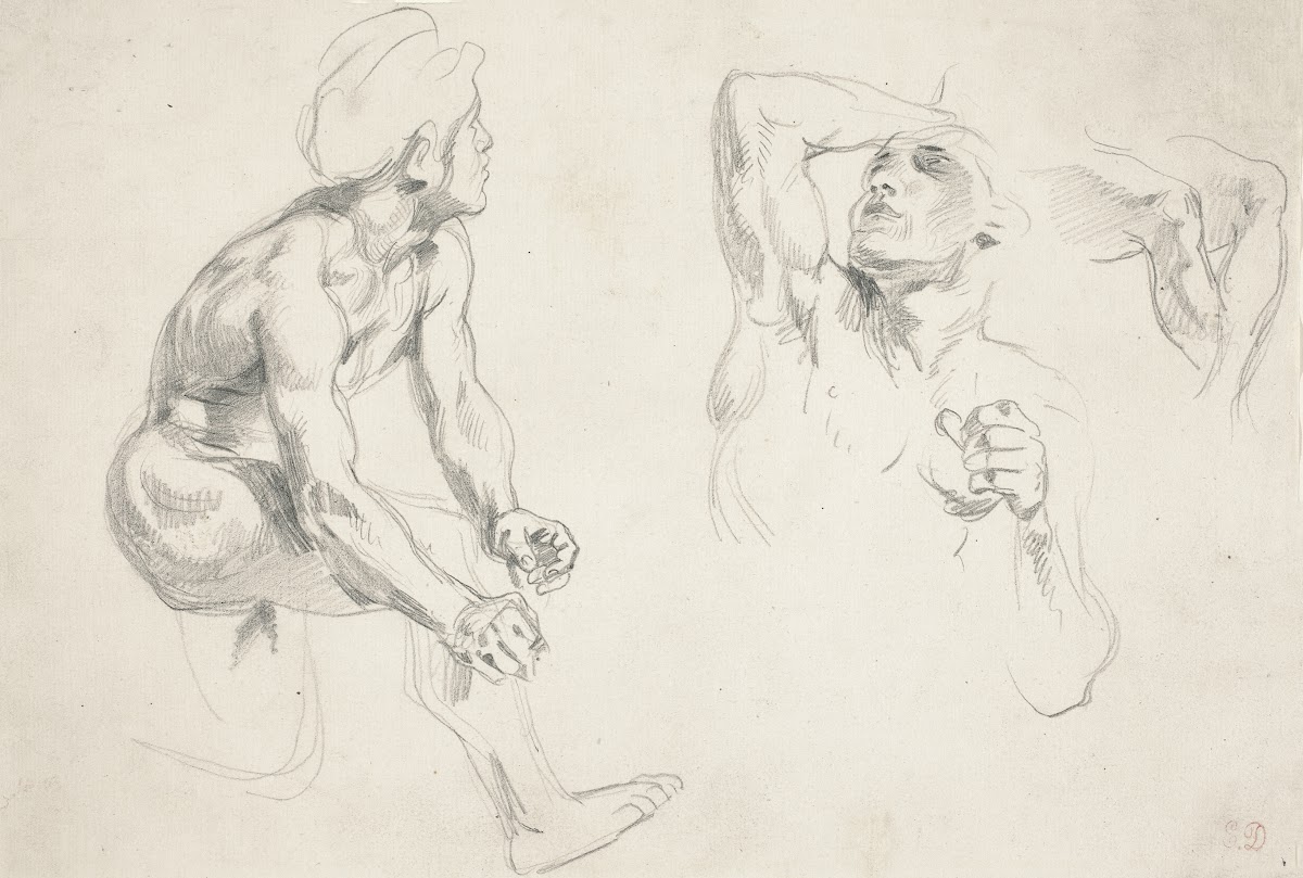 Male Nude Posing for Figures in the Frise de la Guerre c 1835